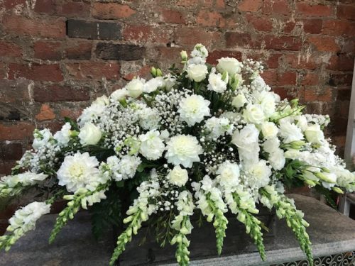 White Casket Spray double end